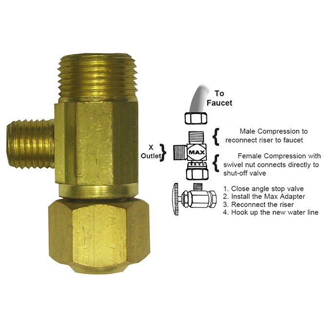 (image for) Max Adapter Valve MAX6 3/8 x 3/8 Compression